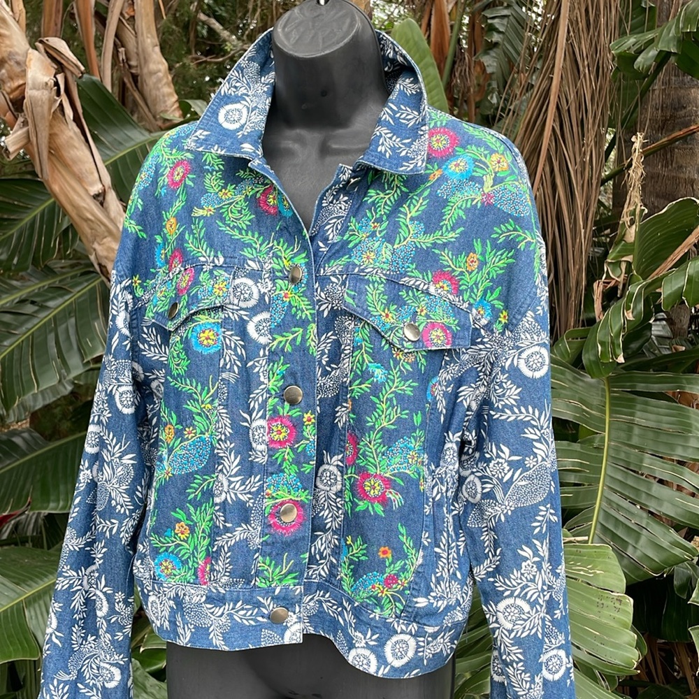 Clifford Willis floral denim, patchwork jacket